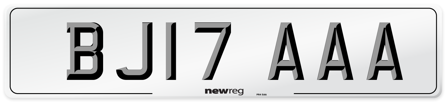 BJ17 AAA Number Plate from New Reg